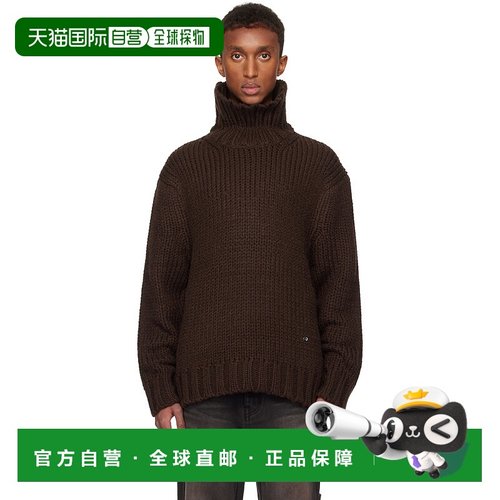 1h可退 潮奢 We11Done 男士 棕色 Chunky 高领毛衣 WDKT324651U