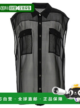 RICK OWENS 男士衬衫 RR01E5239S09 SS2025 黑色 无袖衬衫