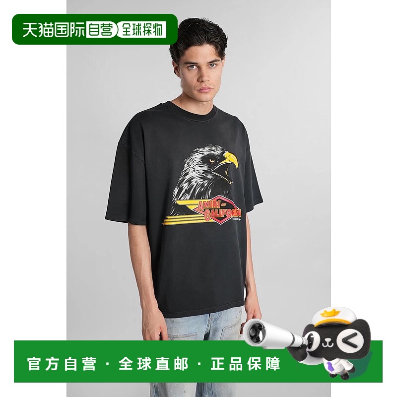 1h可退 AMIRI 男士T恤 423481AMJYTE1209 AW2025 黑色 Amiri T-Sh