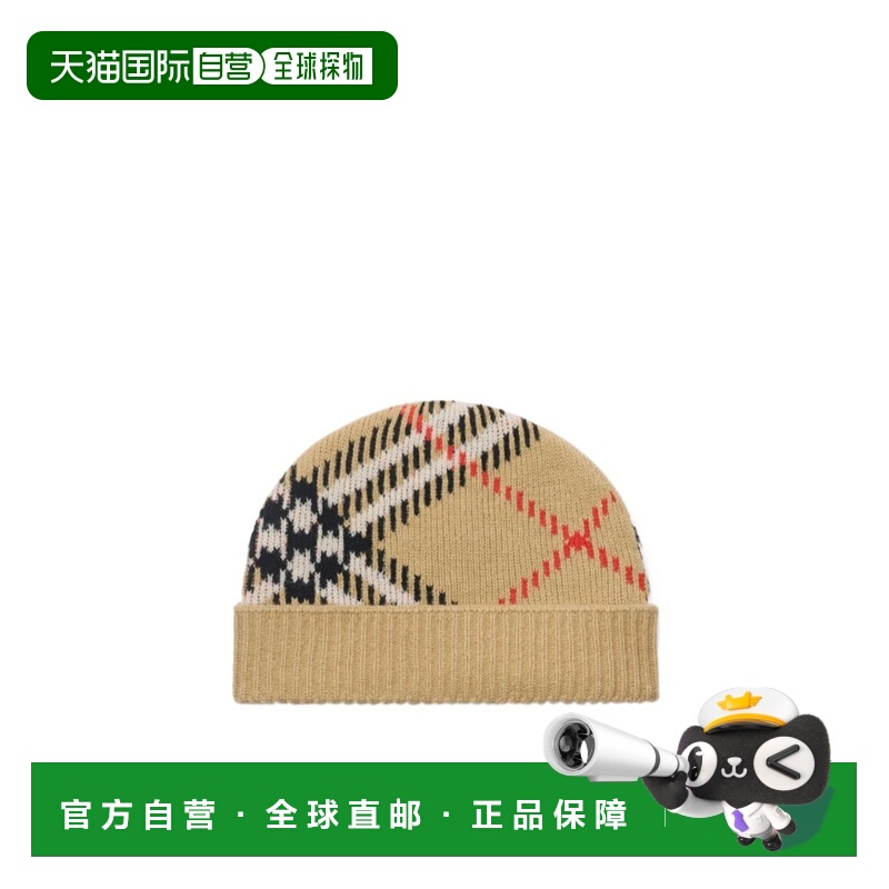 1h可退 BURBERRY 女士帽子 81147681 AW2025 花色 格纹羊绒混纺便