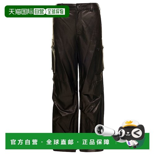 1h可退 潮奢 salvatore santoro 女士 棕色软羊皮工装裤 45051DGL