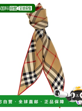 BURBERRY 女士围巾 8116998SAND SS2026 花色 Check silk scarf