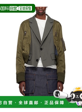 SACAI 女士西服 2407338540 AW2024 黑色 拼接设计休闲夹克