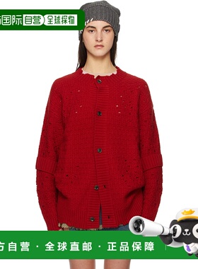 1h可退 潮奢 Andersson Bell 女士 红色 Roghen Wool Long 开衫 a