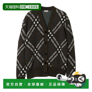黑色 BURBERRY AW2024 80934931 格纹羊毛混纺针织 女士针织毛衣