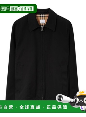 BURBERRY 男士外套 80710561 CO 黑色 logo刺绣休闲棉服