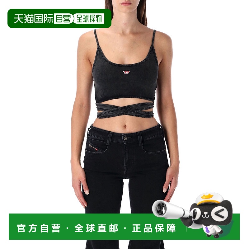 DIESEL 女士背心吊带 A195210KIBY02A AW2025 黑色 Leya Tail Top