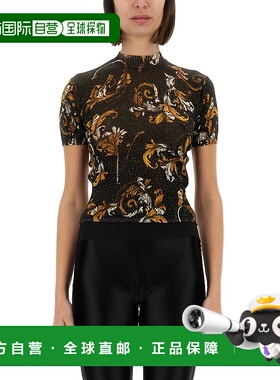 VERSACE JEANS 女士T恤 SS2025 78HAFM07CMN45G89半高领短袖