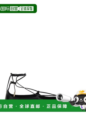 潮奢 AQUAZZURA 女士 'Gabi' Criss-Crossed 踝带皮质芭蕾舞鞋 GB