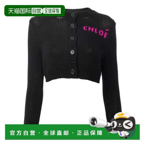 Chloe 蔻依 女士 SHORT, 合身带Logo棉质针织开衫 CH26UMC02770