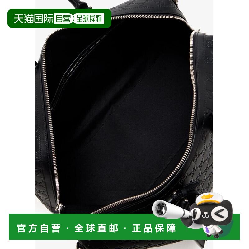 GUCCI 男士手提包 850220AAFOM1053 SS2026 黑色 GG Emblem旅行包