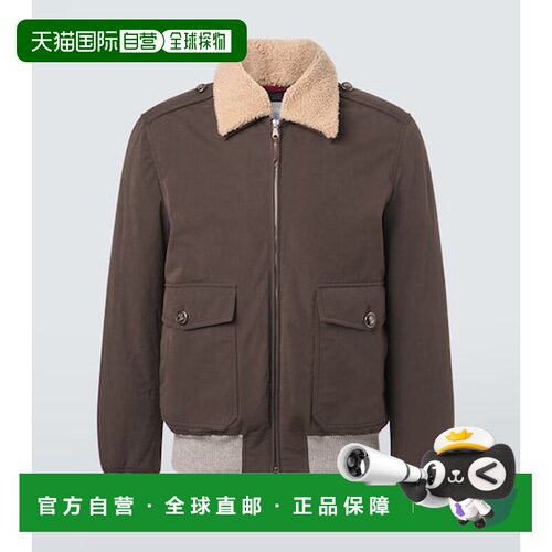 Brunello Cucinelli 布内罗 古奇拉利 男士 皮毛饰边宽身束腰夹克