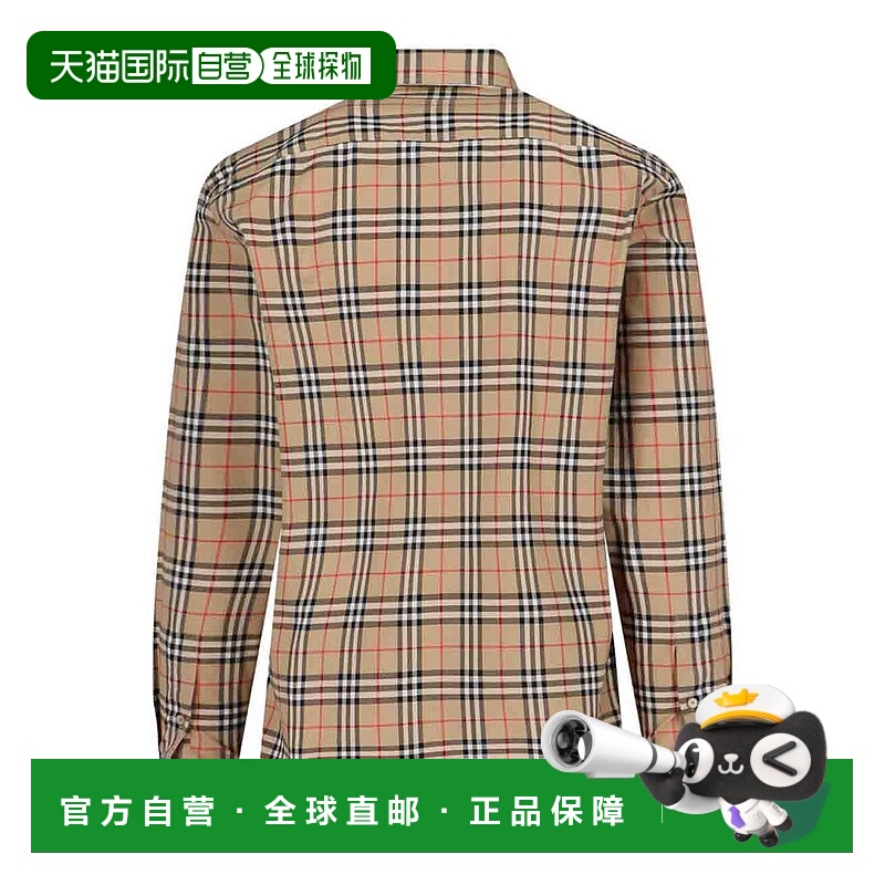 BURBERRY 男士衬衫 8070582 AW2024 浅棕色 Simson check shirt