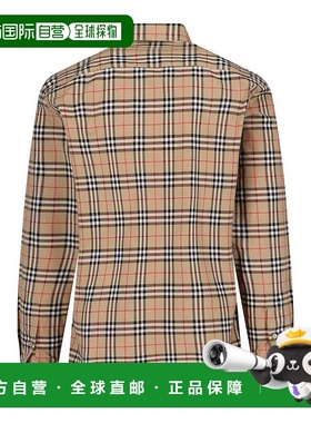 BURBERRY 男士衬衫 8070582 AW2024 浅棕色 Simson check shirt