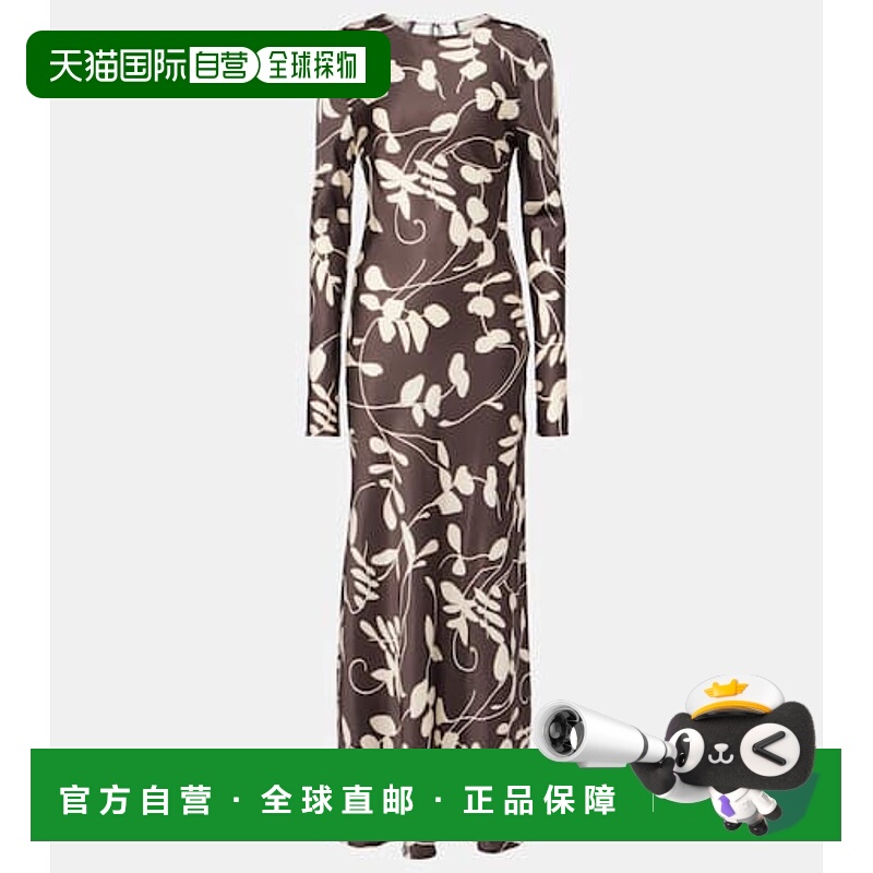 1h可退 潮奢 FAITHFULL THE BRAND 女士 Faroe 花朵缎面长款连衣