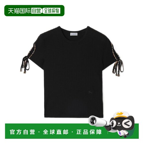 BURBERRY 女士T恤 81259511 AW2026 黑色 短袖T恤
