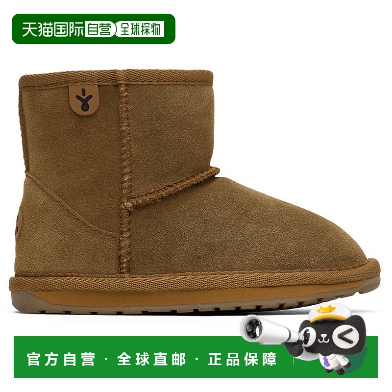 潮奢 Emu Australia 女童 黄褐色 Wallaby Mini 儿童踝靴童装 K10