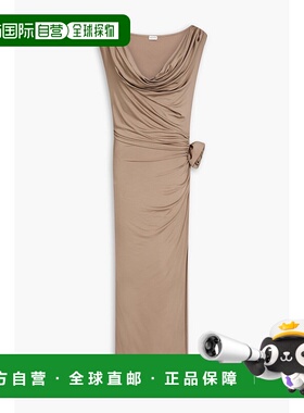 1h可退 潮奢 magda butrym 女士 花朵装饰垂褶针织长款连衣裙 PF2