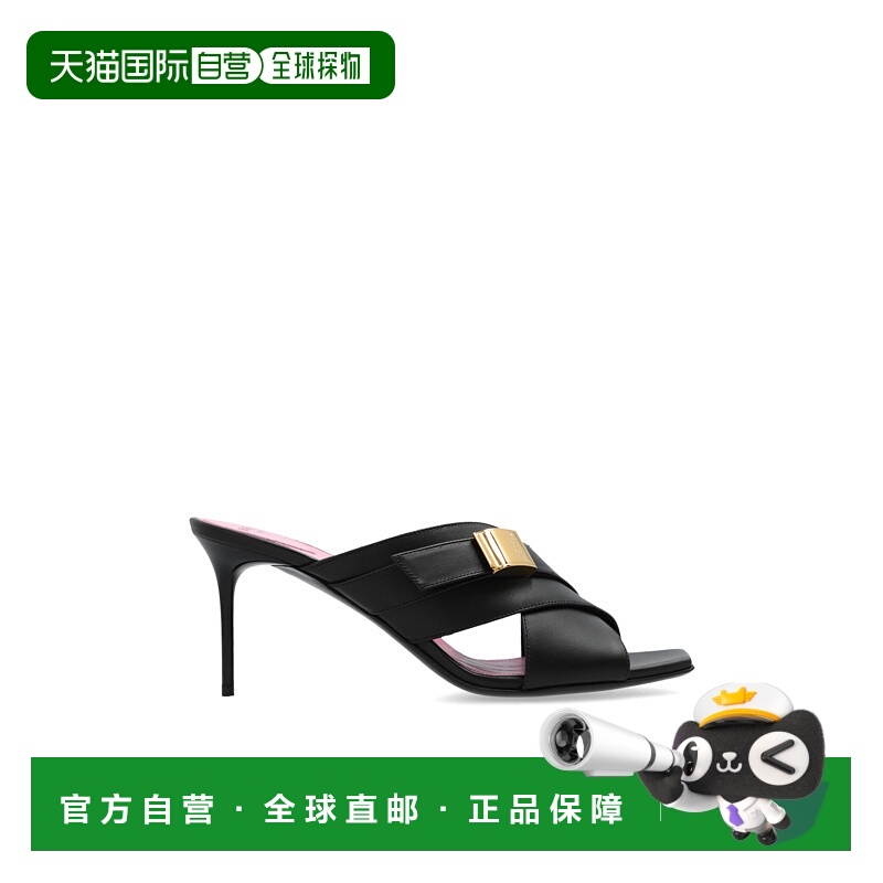 1h可退 BALMAIN 女士凉鞋 DN1UR978LVLN0PA SS2025 黑色 方头高跟