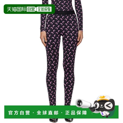 Marine Serre 女士 黑色 Recycled Moon Jersey Stirrup 紧身裤 W
