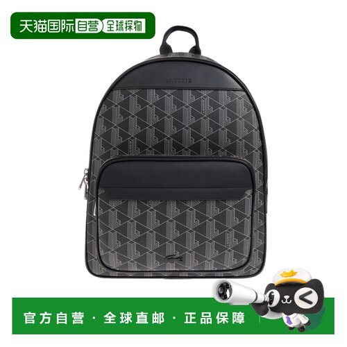 LACOSTE 男士双肩包 NH3649LXH45 CO 黑色 印花双肩包