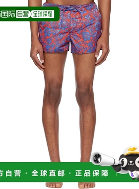 1h可退 潮奢 Erl 男士 橙色 & 蓝色 Printed Nylon 泳裤 ERL10UW0
