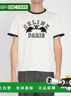 CELINE 男士T恤 RX0AV671Q01OB AW2025 白色 Celine Paris T-Shir