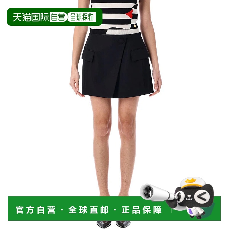 1h可退 BALMAIN 女士半身裙 25PEF0LA515WC090PA SS2025 黑色