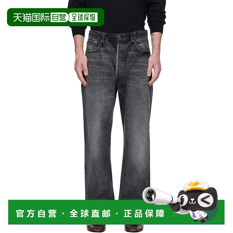 1h可退 潮奢 AURALEE 男士 黑色 Selvedge Faded Heavy Denim Wid
