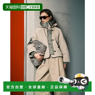 1h可退 潮奢 ASOS 女士 borg snorkel 设计连帽大衣(卡其色)