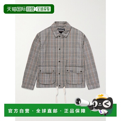 潮奢 barbour 巴伯尔 男士 Westoe 格纹梭织宽身束腰夹克 MCA1113