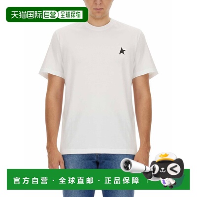 1h可退 潮奢 GOLDEN GOOSE 男士 白色印花 T 恤 GMP01220P000593