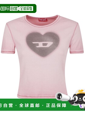 1h可退 潮奢 Diesel 迪赛 女士 粉色 T-Ele T 恤 A128360SQAD