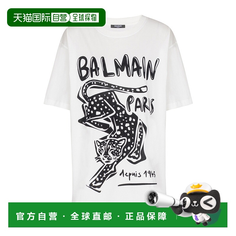 1h可退 BALMAIN 女士T恤 FF0EH005GF20GAB AW2025 白色 Short-sle