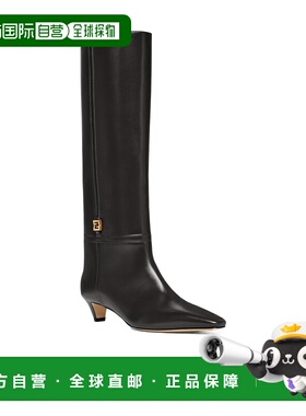 FENDI 女士高跟鞋 8W8613NA7F0QA1 CO 黑色 FFold 低跟长筒靴女鞋
