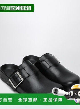 1h可退 潮奢 LOEWE 罗意威 女士 SABOT EASE 黑色皮质搭扣凉鞋 LL