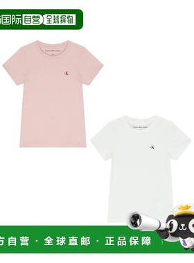CALVIN KLEIN 女童衬衫 IG0IG012580JV 白色 短袖T恤两件装