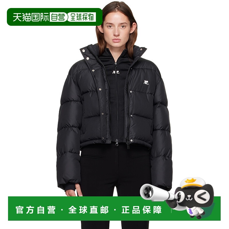 1h可退 潮奢 Courreges 女士 黑色 Cropped 填充夹克 323CMA106PL