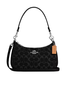 COACH 女士单肩包 CDE44SVBK SS2024 黑色 LAUREL 经典SIGNATURE
