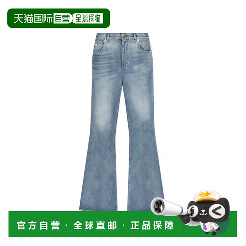1h可退 BALMAIN 女士牛仔裤 FF1MJ116DF796FC AW2025 灰色 喇叭牛