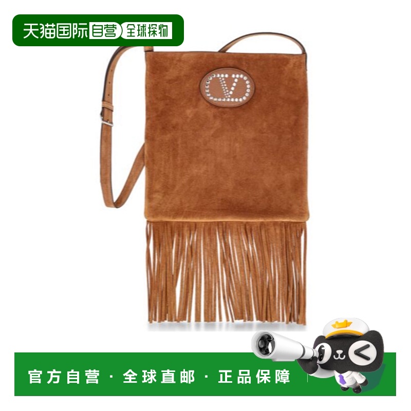 1h可退 VALENTINO 男士斜挎包 YB0D26SZXRG8 SS2025 棕色 流苏单