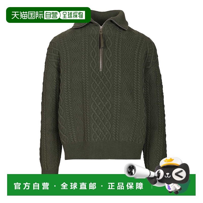 1h可退 LOEWE 男士针织衫 H526Y14KMR4160 AW2025 绿色 拉链毛衣