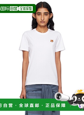 1h可退 潮奢 MAISON KITSUNE 女士 白色 Fox Head T 恤 PW00113KJ