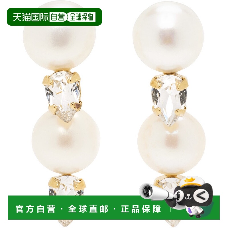 1h可退 潮奢 Simone Rocha 蒙娜 罗莎 女士 金色 Pearl Crystal D