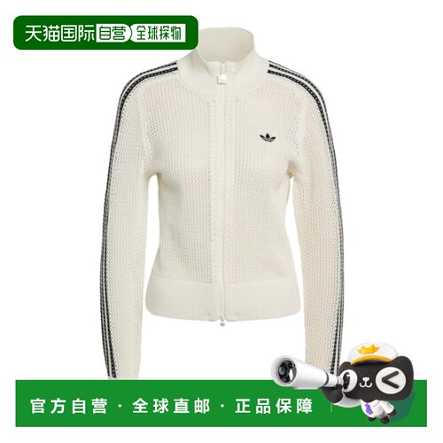 ADIDAS 女士运动服 KC6496 SS2026 米白色 针织钩编运动卫衣
