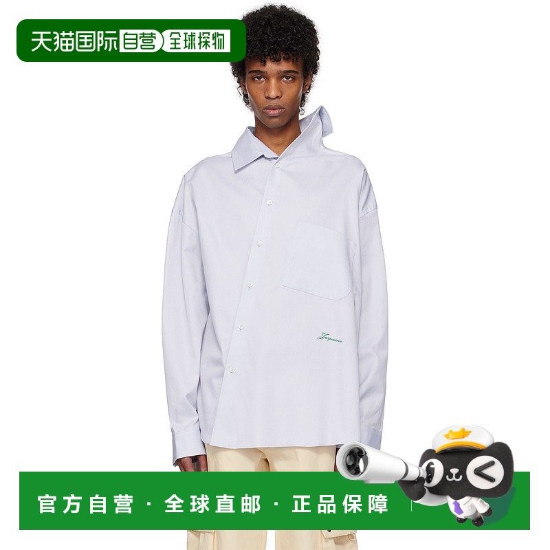 1h可退 潮奢 Jacquemus 男士 灰色 The Cuadro 衬衫 25E255SH0801