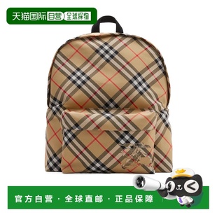 男士 棕色 双肩包 SS2024 徽标格纹双肩包 80913121 BURBERRY