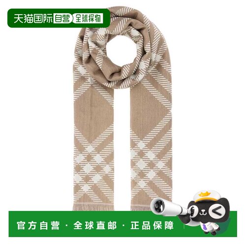 BURBERRY 女士围巾 8125843B9719 AW2026 浅棕色 Embroidered woo