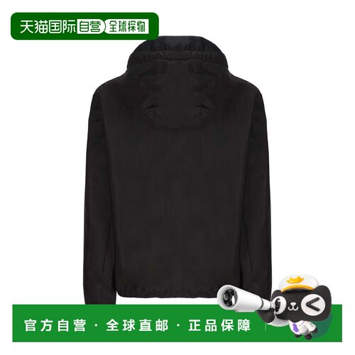 PRADA 男士夹克 SGC2201WQ9S231F0002 CO 黑色 徽标连帽夹克