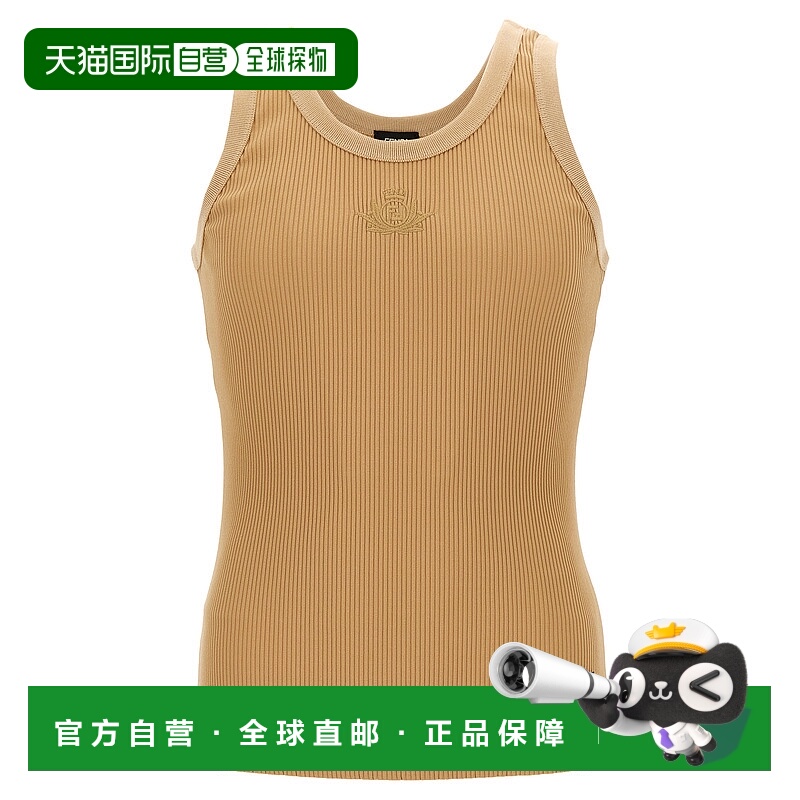 1h可退 FENDI 男士T恤 FY1278AU9KF0QWN SS2025 浅棕色 'Fendi Cr